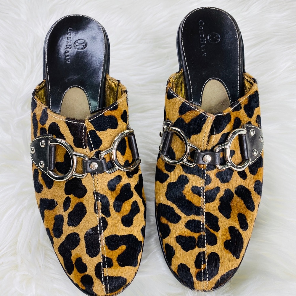 Cole Haan Sz 10 Ocelot Calf Hair Clog